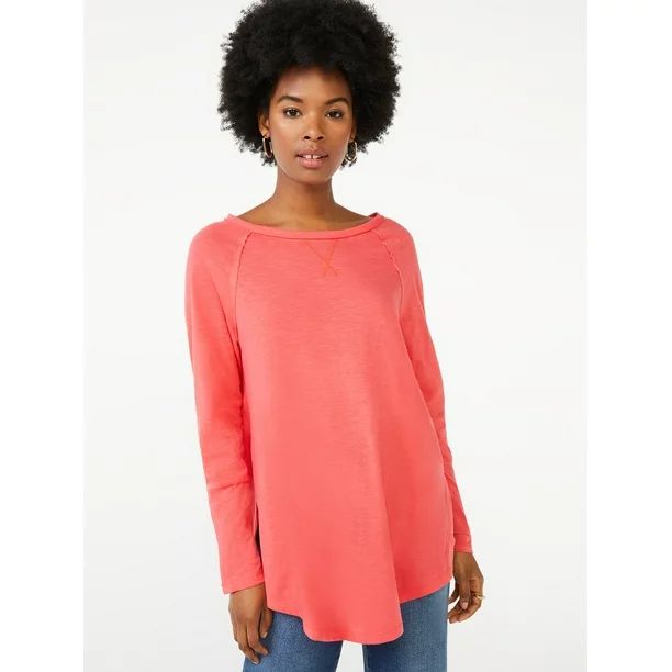 Scoop Women's Semi Sheer Snap Sleeve Tunic | Walmart (US)