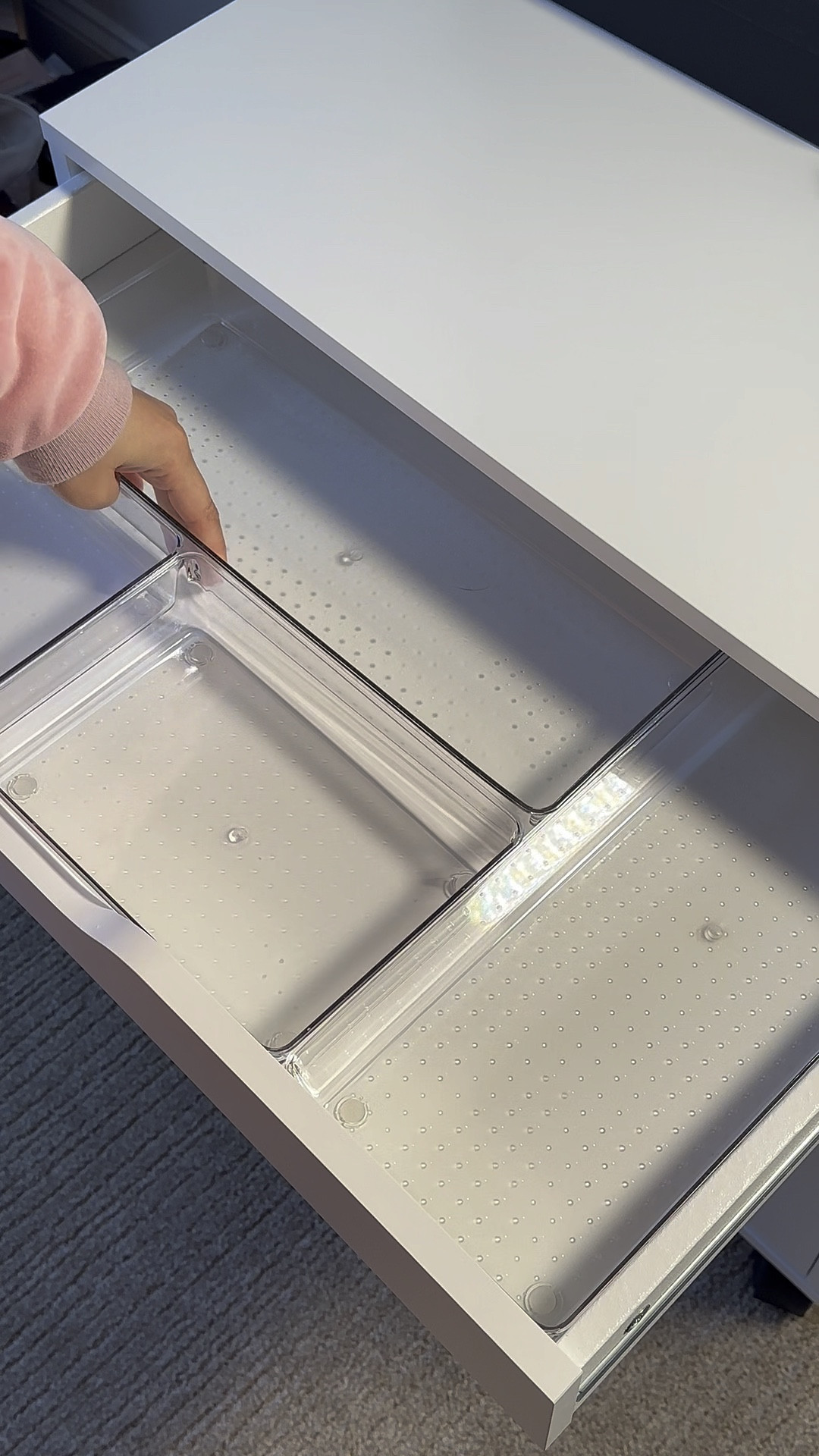 organization time!! love this alex drawer for ikea, it’s the wider one and it has 2 different sized drawers. these acrylic organizer are from amazon and fit perfectly!! keeps my cosmetics in check 💖

#LTKhome #LTKbeauty #LTKVideo