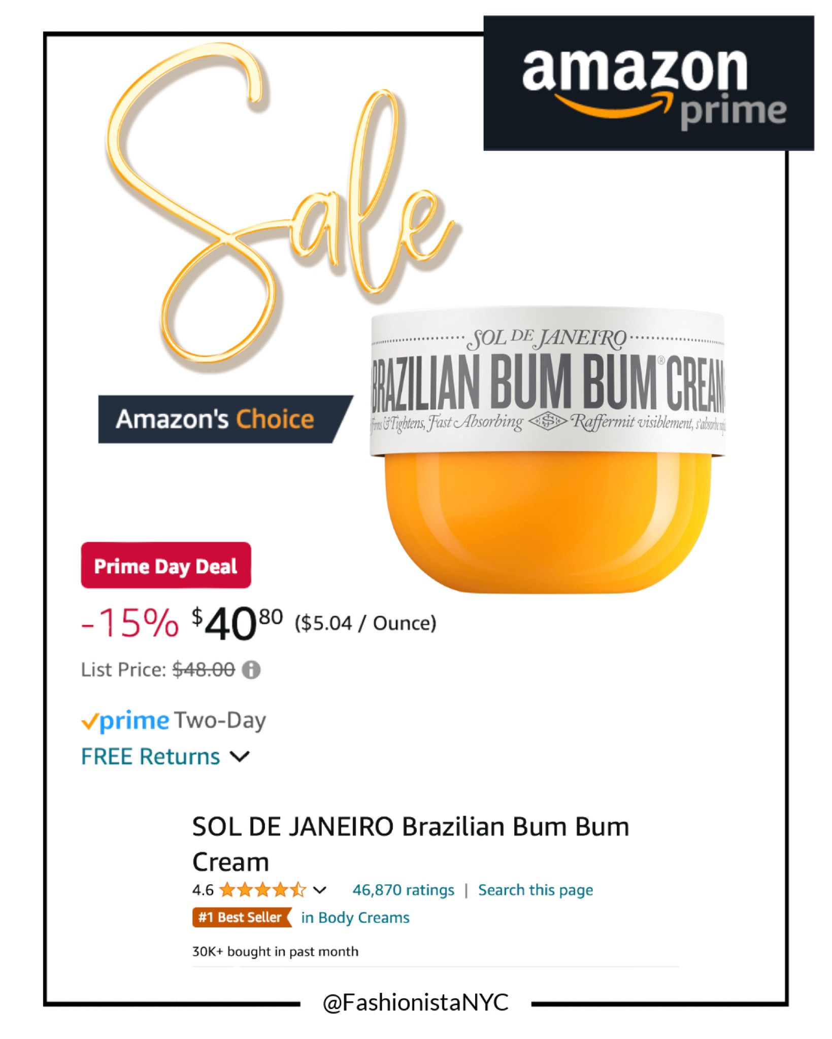 Last Chance to SAVE at Amazon Prime Day !!! Ends tonight 
This Cream is a haute seller 
Visibly firms + tightens skinn

Follow my shop @fashionistanyc on the @shop.LTK app to shop this post and get my exclusive app-only content!

#liketkit #LTKSummerSales #LTKSaleAlert #LTKFitness #LTKBeauty #LTKSeasonal #LTKActive
@shop.ltk
https://liketk.it/4LB5k