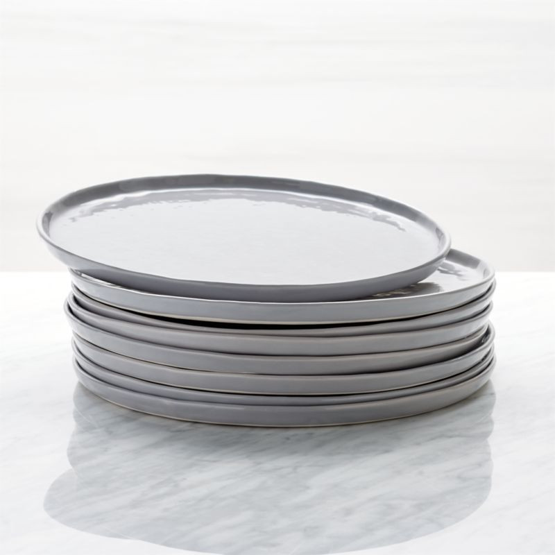 Mercer Grey Round Salad Plates, Set of 8 + Reviews | Crate & Barrel | Crate & Barrel