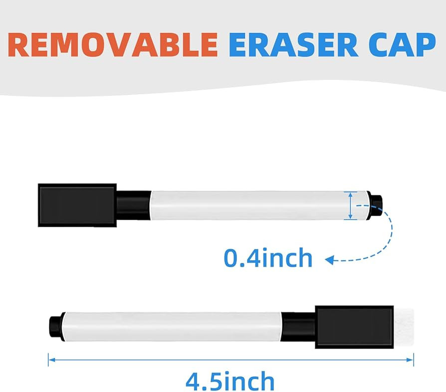 25 Pcs Black Magnetic Dry Erase Markers with Eraser Cap, White Board Mini Dry Erase Markers Bulk,... | Amazon (US)