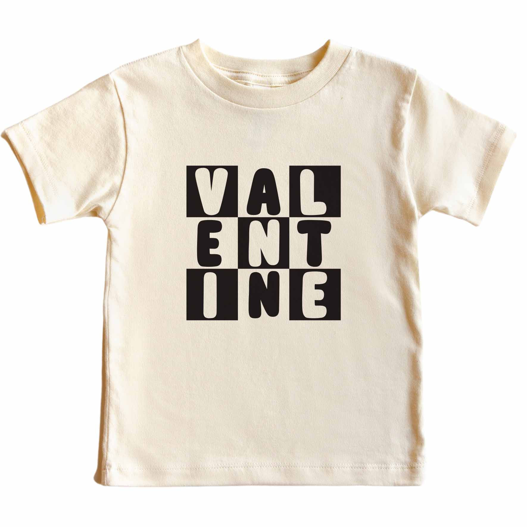 Valentine Check Kids Graphic Tee | Natural | Caden Lane