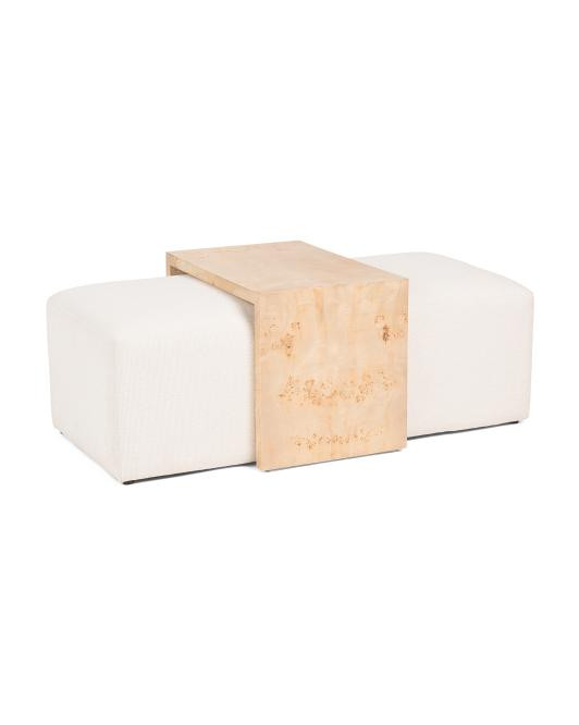 2pc Burl Wood Table And Bench Set | TJ Maxx