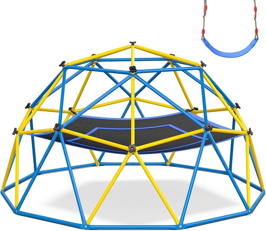 Jungle Gym, 10ft Climbing Dome with Hammock and Swing, Outdoor Play Equipment with Monkey ... | Amazon (US)