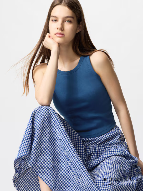 Ribbed Cropped Sleeveless Bra Top | UNIQLO (UK)