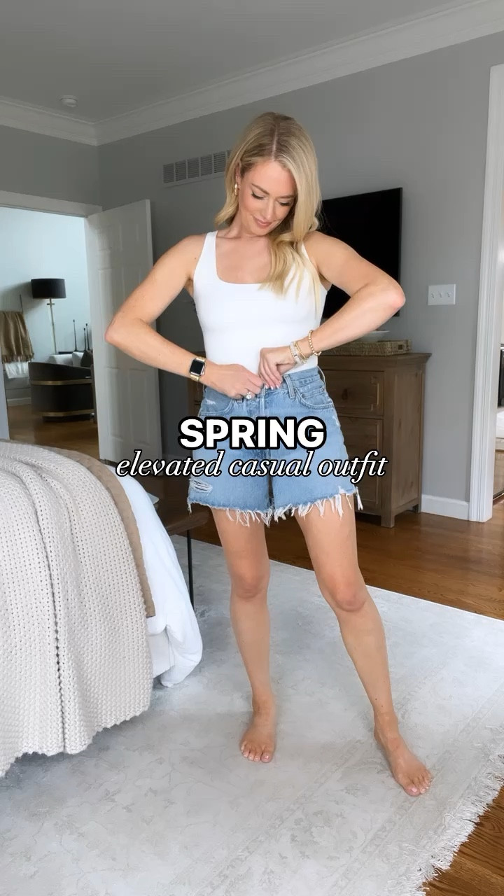 Wearing an XS in the blazer (sized down one) and a small in the tank. I’m wearing a 26 in my favorite jean shorts! 

Casual outfit, spring outfit, sandals, blazer, jean shorts, denim shorts

#LTKSeasonal #LTKStyleTip #LTKFindsUnder50