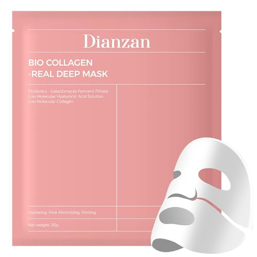 Dianzan Bio-Collagen Real Deep Mask,Overnight Hydrating Face Mask with Hyaluronic Acid & Collagen, Korean Formula for Dry, Sensitive Skin - Tightens Pores, Firms Skin, Reduces Fine Lines,35g x 1ea | Amazon (US)