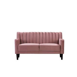 US PRIDE FURNITURE Luka Rose Velvet Loveseat-S5654-L - The Home Depot | The Home Depot