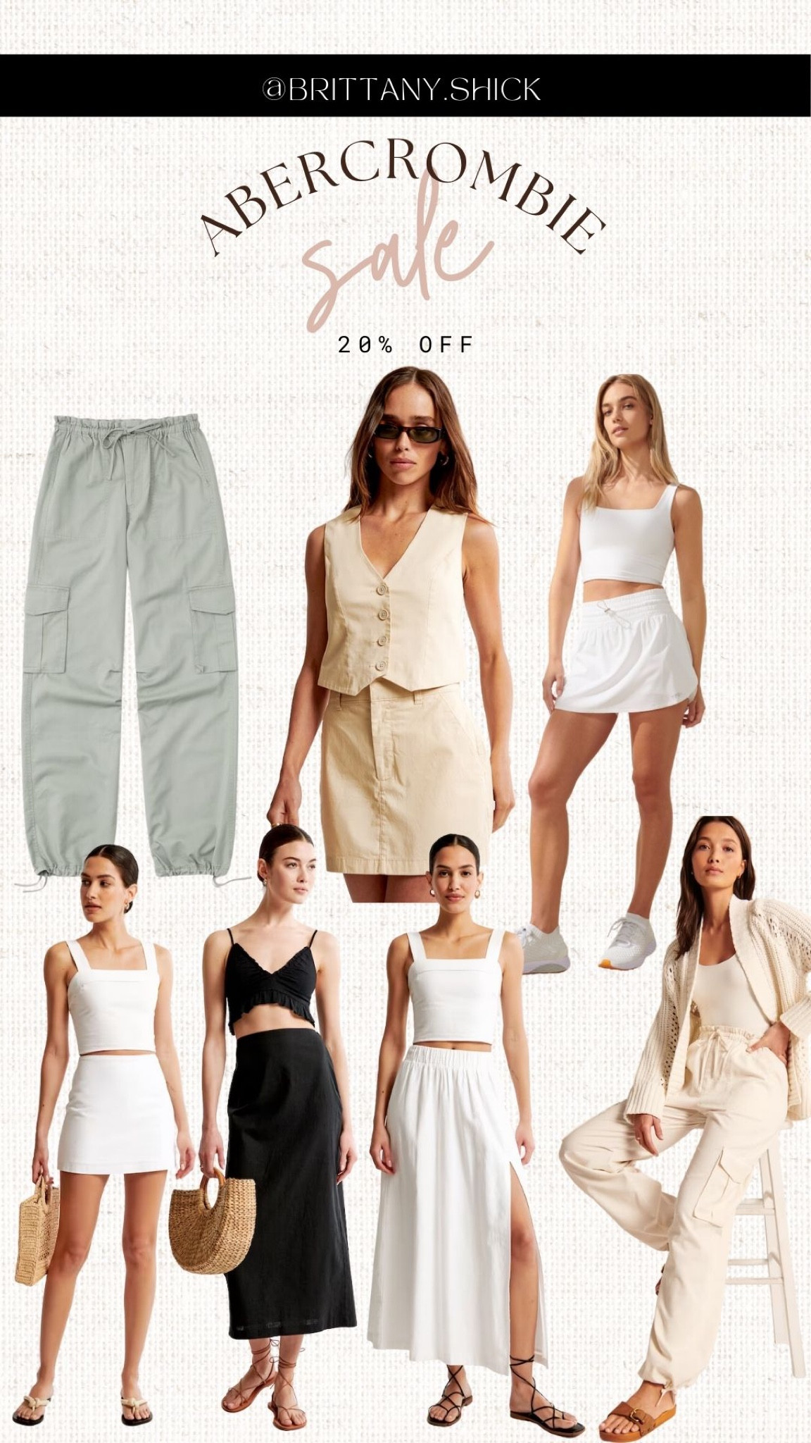 Abercrombie
Memorial Day Sale
20% Off
Utility pants vest top skirt 
Activewear

#LTKunder100 #LTKunder50 #LTKsalealert
