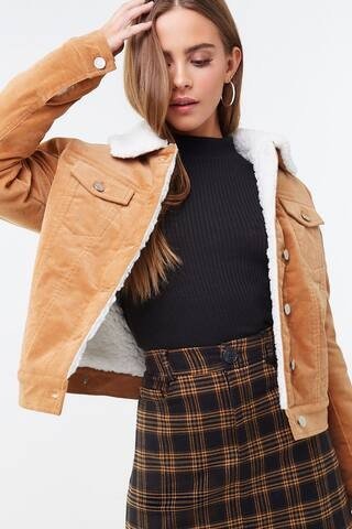 Corduroy Faux Shearling Jacket | Forever 21 (US)
