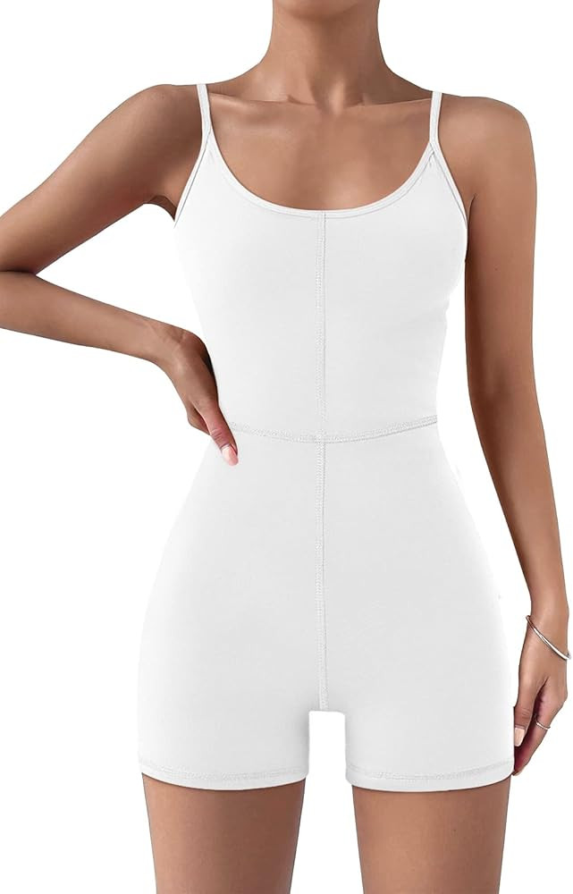 AUTOMET Womens One Piece Jumpsuits Shorts Rompers Sexy Bodysuit Workout Summer Outfits Gym Yoga F... | Amazon (US)