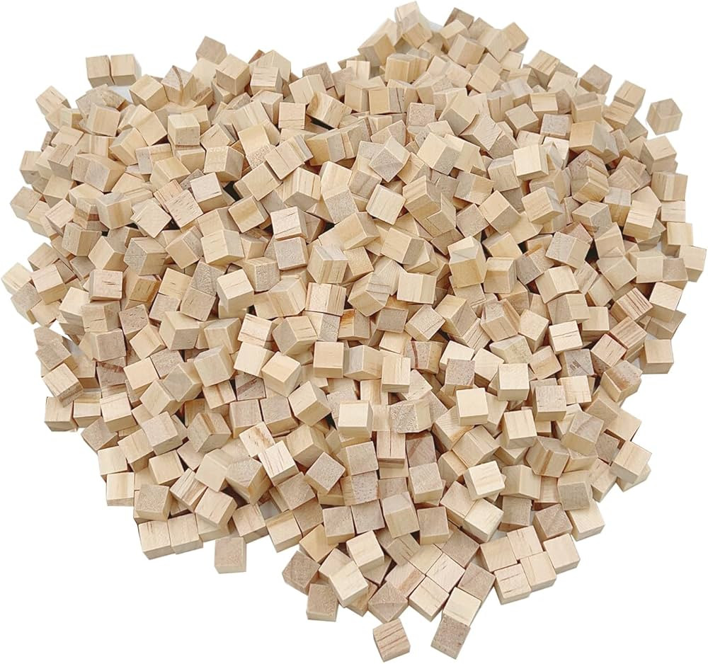 Unfinished Wooden Blocks 1cm, Pack of 500 Small Wood Cubes for Crafts and DIY Home Decor | Amazon (US)