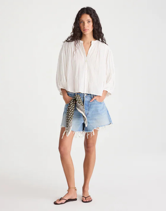 Shirred Button-Up Blouse | Madewell