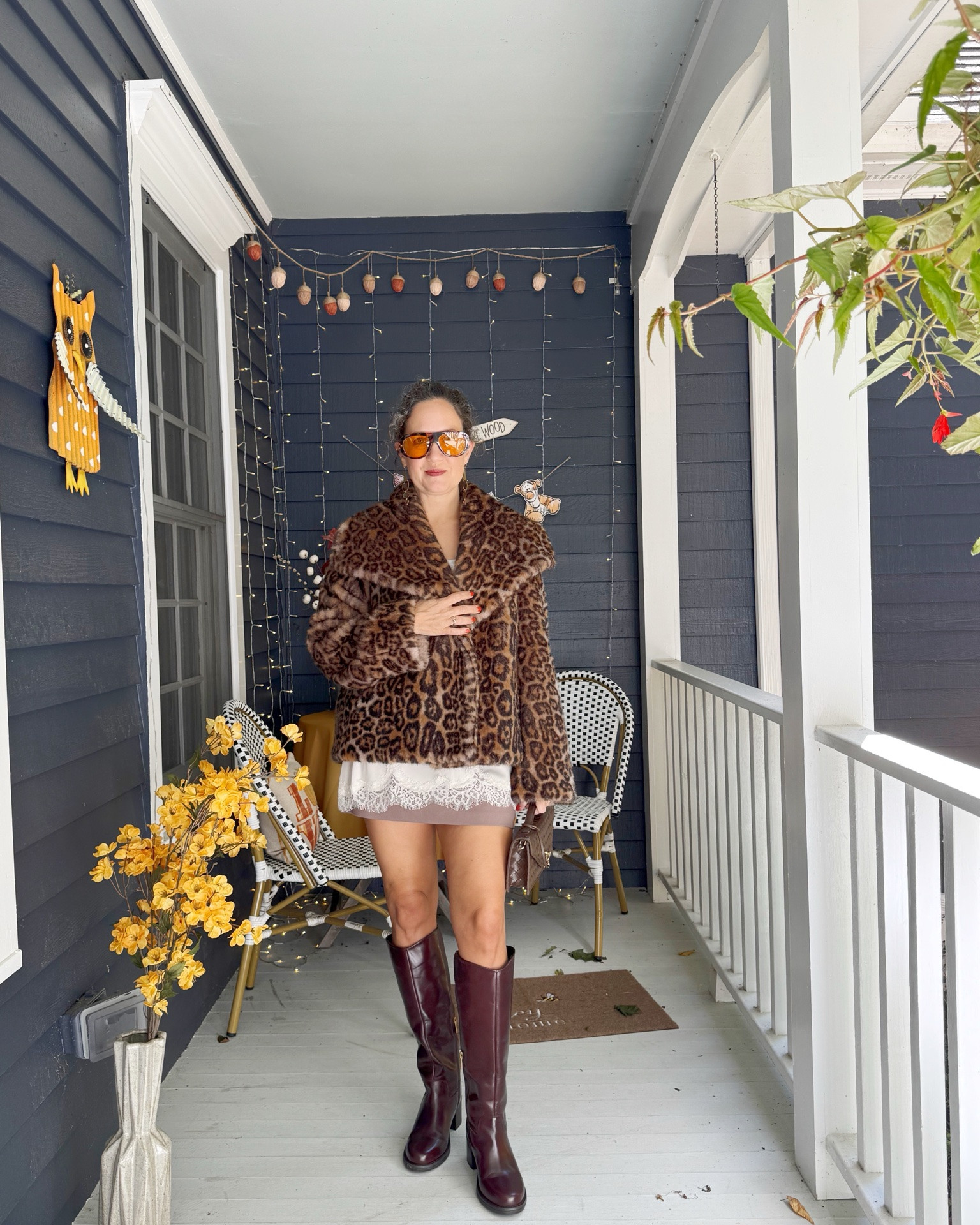 Three ways I’m wearing a mini skort, lace tank and knee high boots. Sam Edelman leopard coat, vintage cape, wrap sweater from Artizia. Skort is Abercrombie and boots are Vince Camuto.

#LTKootd #LTKOver40 #LTKPetite