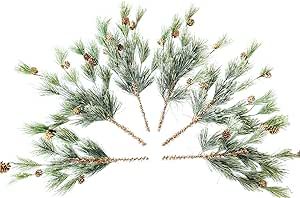 CraftMore Smokey Pine Pick Set of 6 - Makes a Great Addition to Your Christmas Tree, Wreaths, Gar... | Amazon (US)