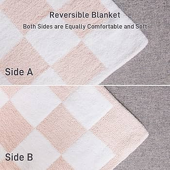 Checkered Throw Blanket, Super Soft Microfiber Blanket Cozy Fluffy Blanket Cute Plush Blanket,Rev... | Amazon (US)
