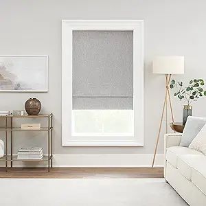 Eclipse Drew Noise Reducing Blackout Cordless Lined Window Roman Shade for Living Room, 33 in x 6... | Amazon (US)