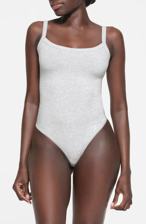 SKIMS Stretch Cotton Jersey Bodysuit in Light Heather Grey at Nordstrom, Size Xx-Small | Nordstrom
