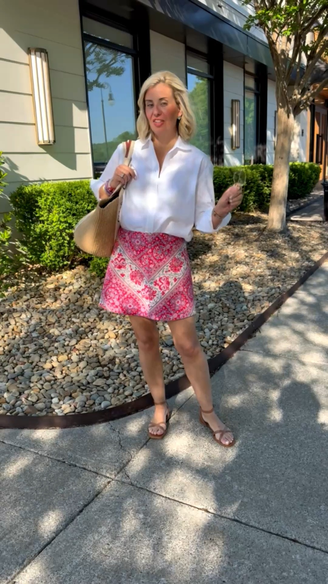 OOTD…my go to button-down and the cutest skirt that has a matching top but I’m loving this look! 
Blouse - xs
Skirt - small
Sandal - 38 tts

*Use my A+B code Catherine20

#LTKootd #LTKOver40 #LTKmomlife