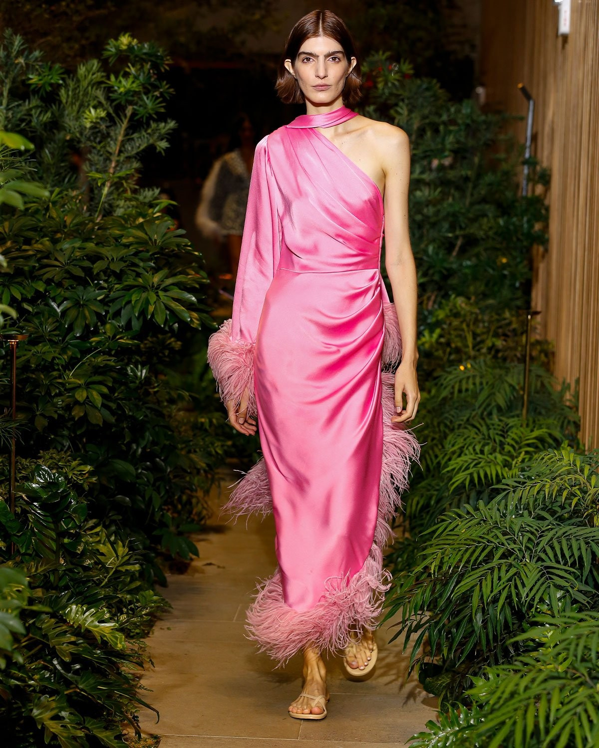 Feather Trimmed Oscar Dress (RUNWAY) | PatBO