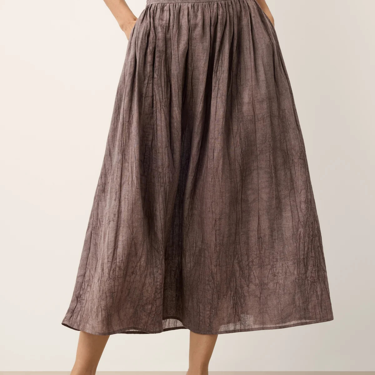 Lyocell Textured Pleated Waist Skirt ROSAMUND | LINTICO