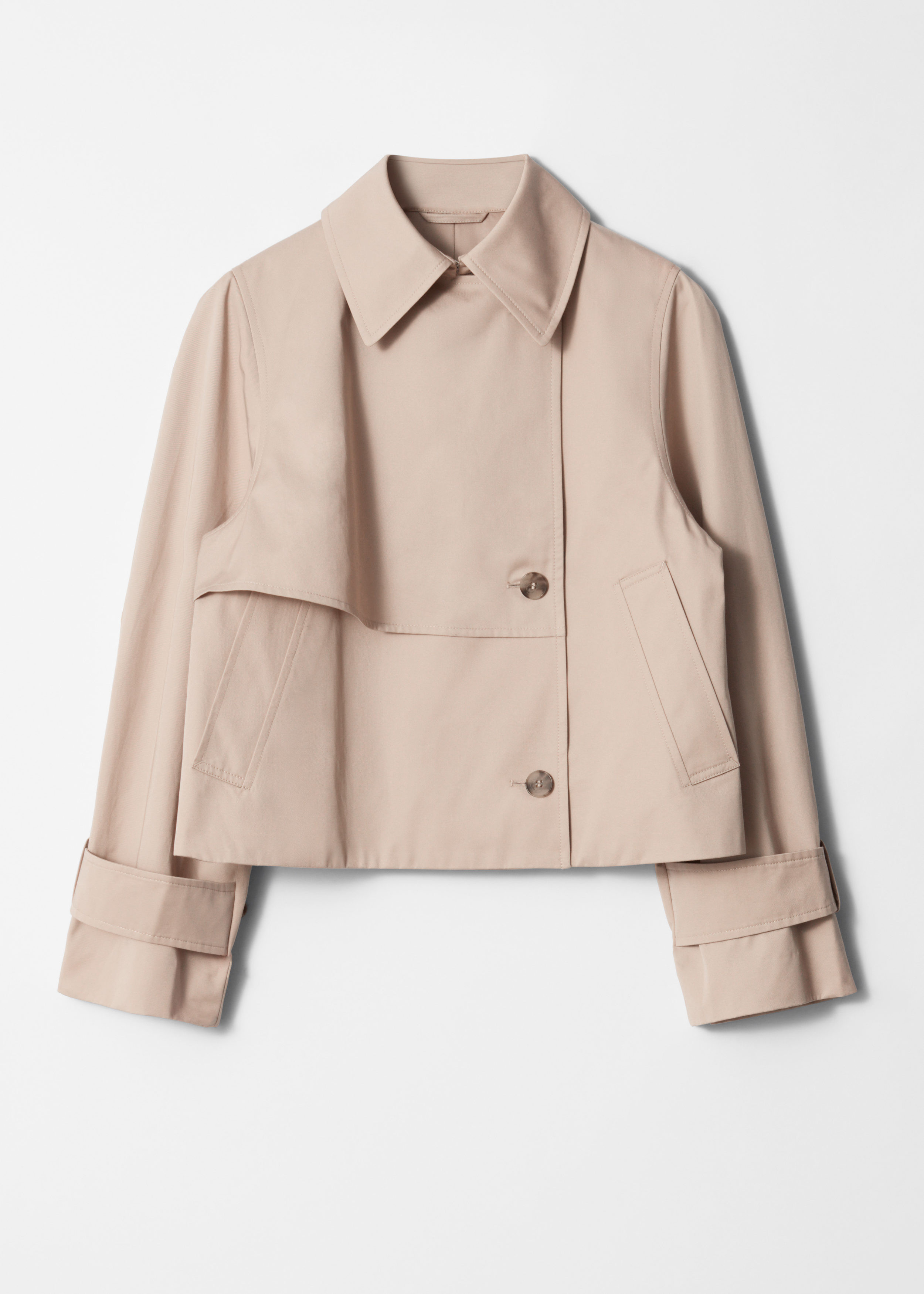 Clothing/Jackets & Coats/Jackets/Short Trench Coat Jacket£ 145BeigeXSSMLSIZEFind your sizeSize g... | & Other Stories UK