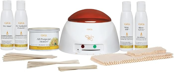 GiGi Student Starter Waxing Kit - All-Purpose Honee Hair Removal Wax Kit with Wax Warmer, Pre & P... | Amazon (US)