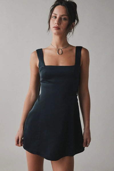 UO Bri Double Bow Satin Mini Dress | Urban Outfitters (US and RoW)