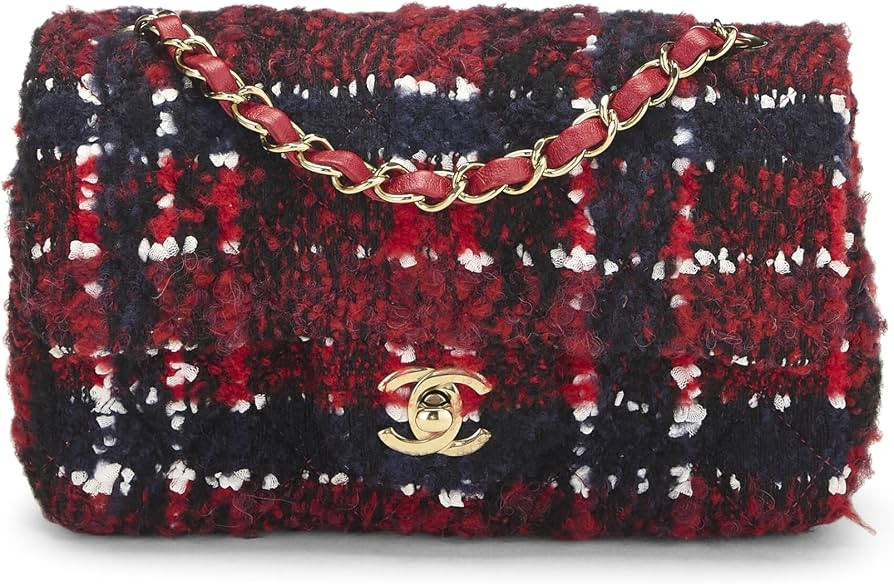 Amazon.com: Chanel, Pre-Loved Red Quilted Tweed Rectangular Flap Mini, Red : Luxury Stores | Amazon (US)