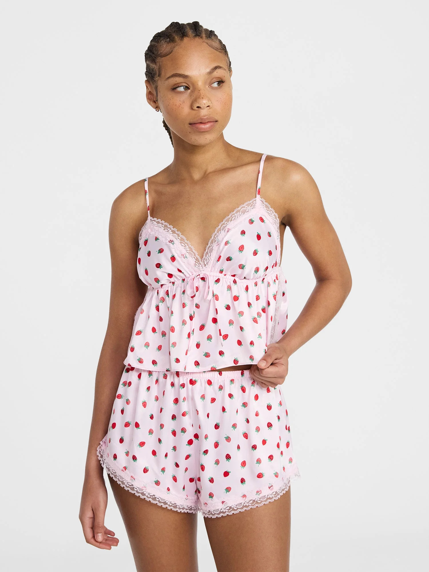 No Boundaries Satin Cami and Shorts Sleep Set, 2-Piece, Women's XS-XXL | Walmart (US)