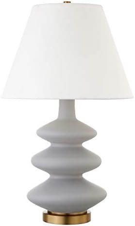 Carleta 26.5" Tall Triple Gourd Table Lamp with Fabric Shade in Cool Gray/White | Amazon (US)