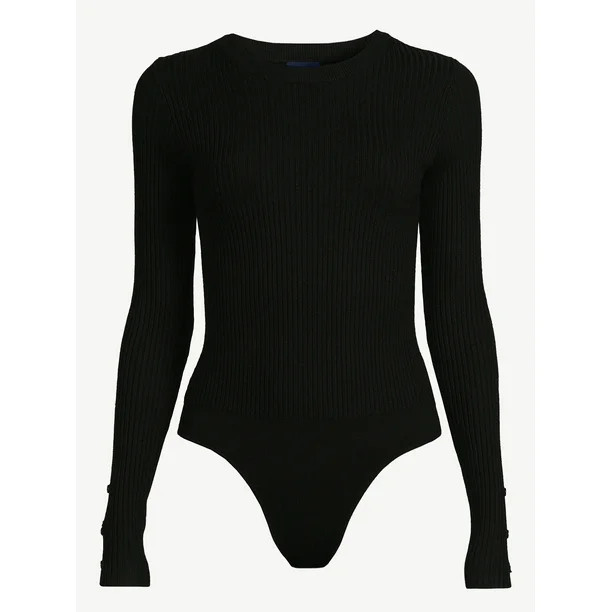 Scoop Women's Bodysuit Sweater with Long Sleeves | Walmart (US)
