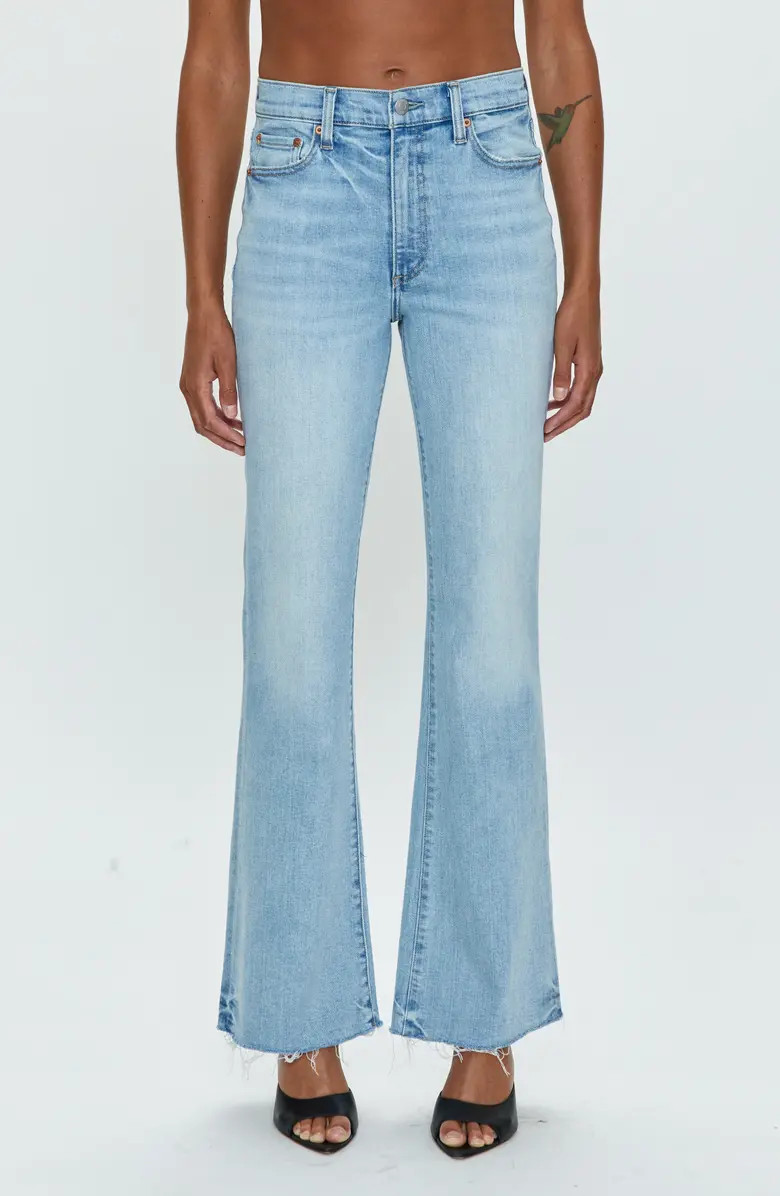Pistola Haven High Waist Raw Hem Flare Jeans | Nordstrom | Nordstrom