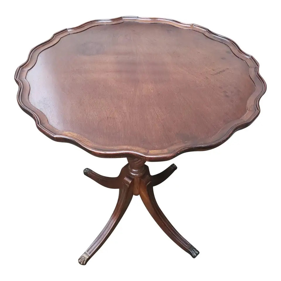 Vintage Brandt Genuine Mahogany Pie Crust Table | 1stDibs