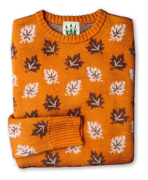 The Big Cozy Leaf Sweater - Orange | Kiel James Patrick