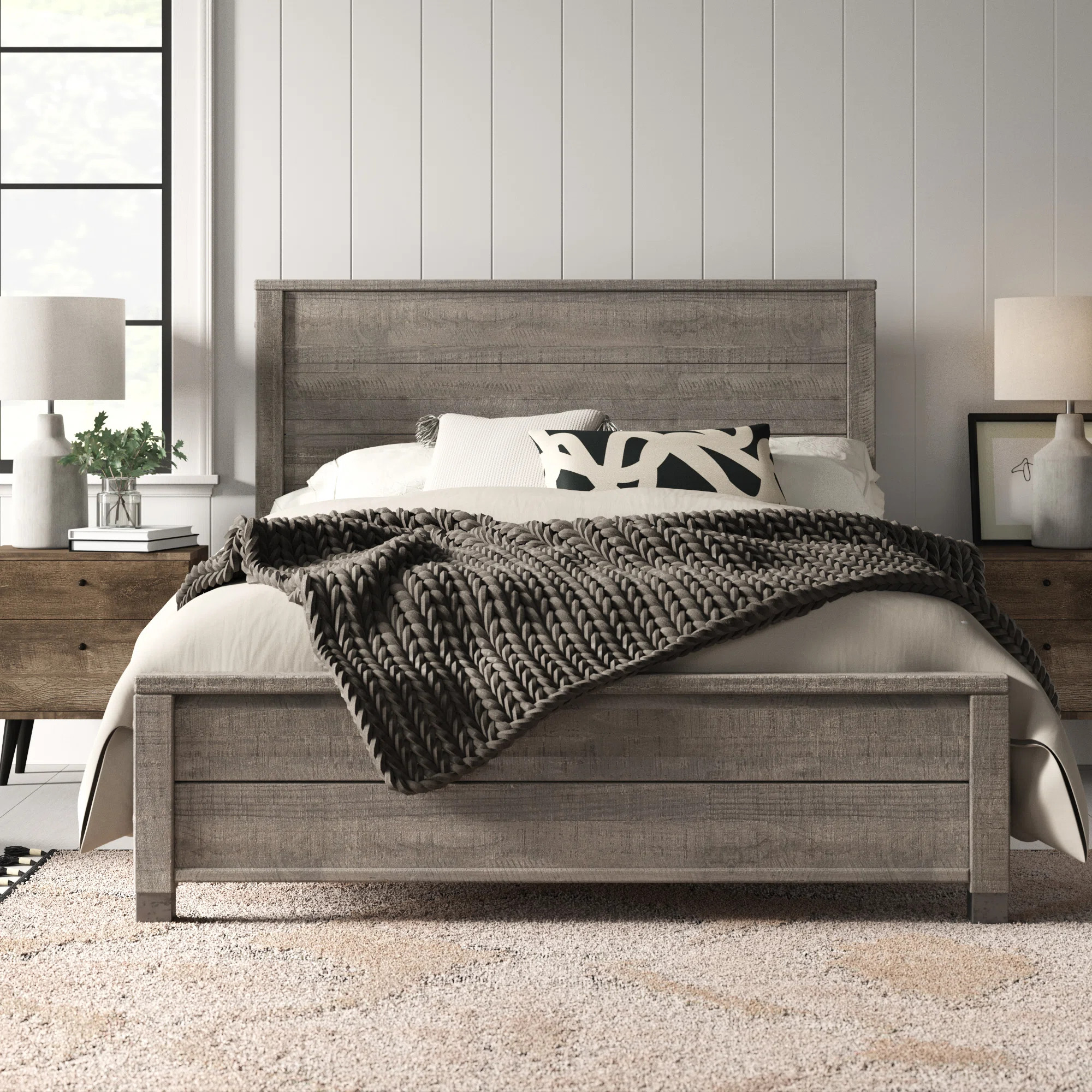 Altamirano Solid Wood Panel Bed | Wayfair North America