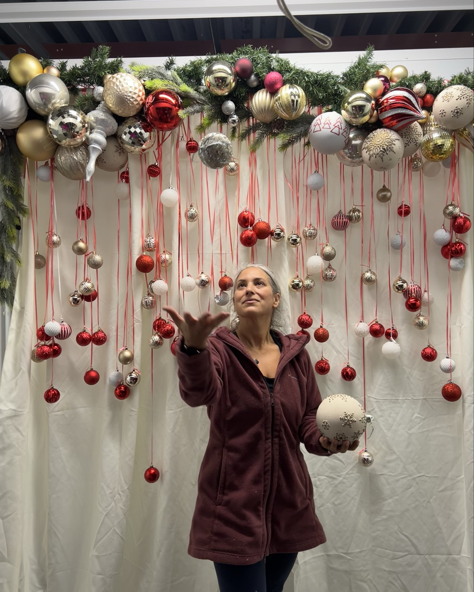 DIY Christmas decor. This easy ornament photo backdrop can be done anywhere. 

#LTKParties #LTKSeasonal #LTKHoliday