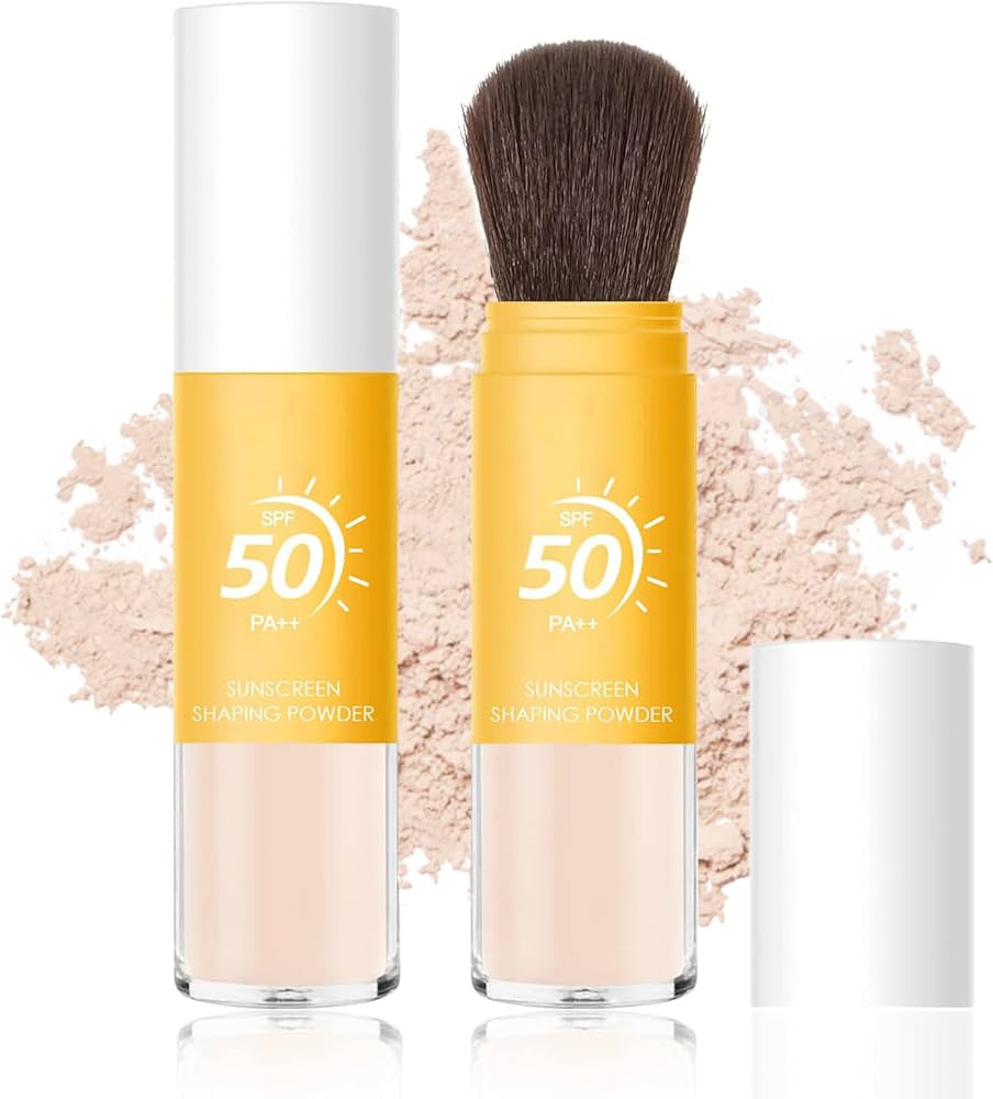 Mineral Sunscreen Setting Powder SPF 50, Sunscreen Powder for Face & Scalp, Mineral Brush Powder ... | Amazon (US)