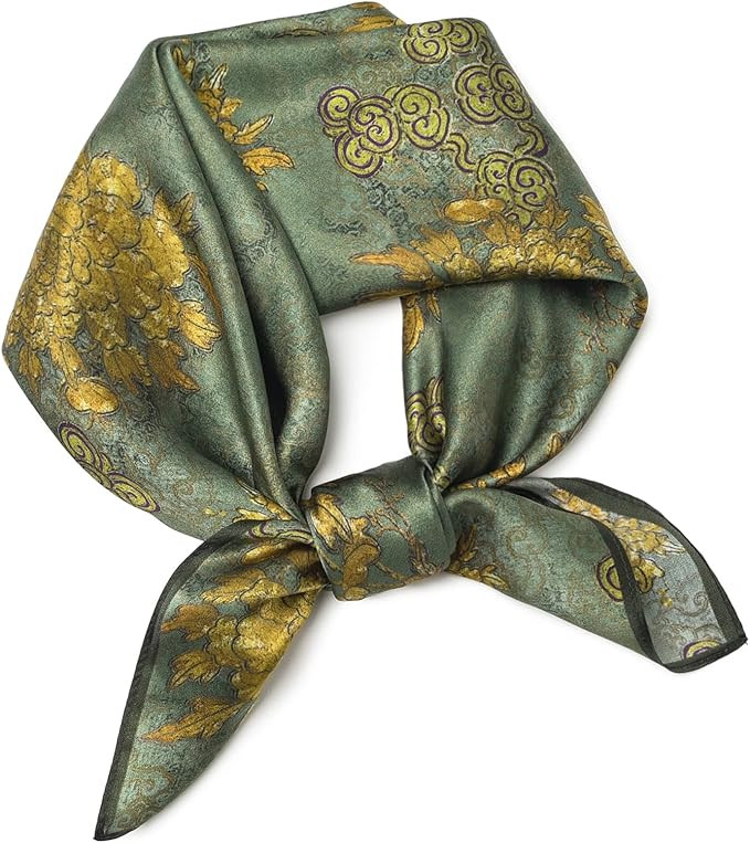 100% Mulberry Silk Scarf 25.6"x25.6" Square Women Neckerchief Headscarf - Lightweight Neck Scarf ... | Amazon (US)