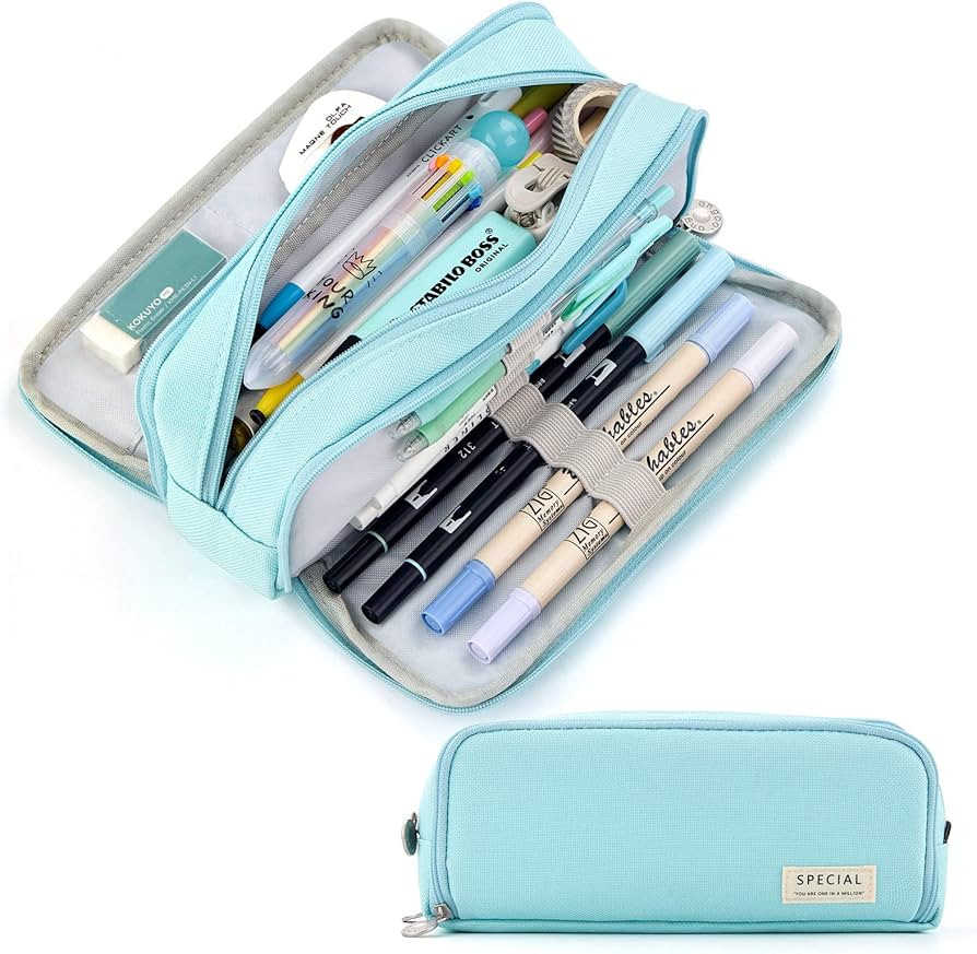 CICIMELON Pencil Case Large Capacity Pencil Pouch 3 Compartments Pencil Bag Gift for Students Gir... | Amazon (US)