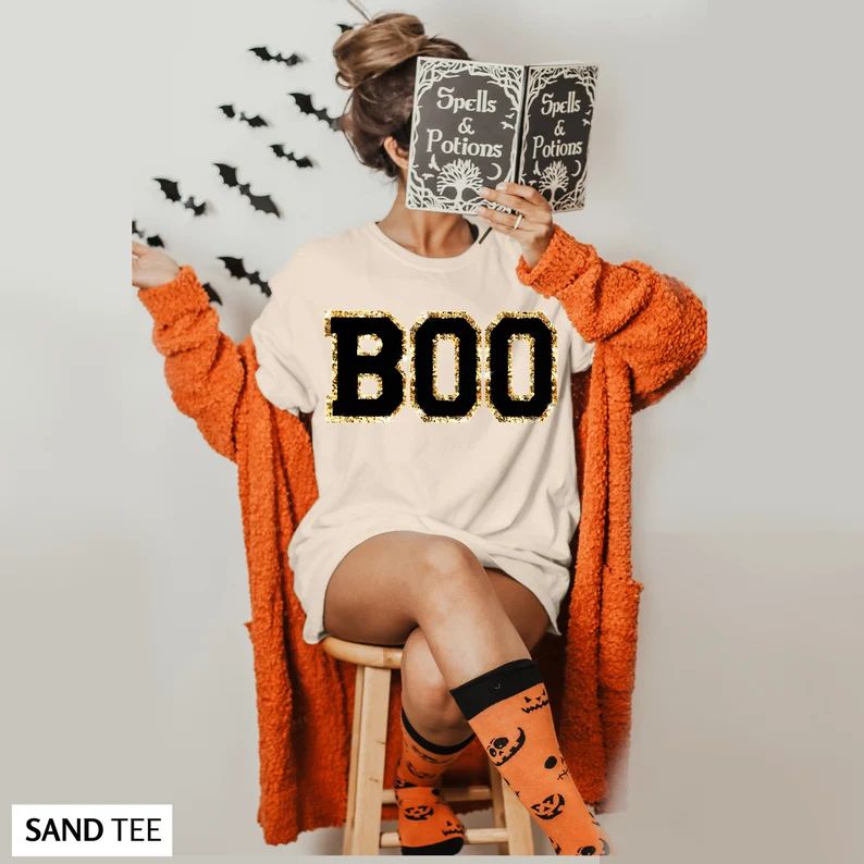 BOO Halloween Shirt Women Halloween Sweatshirt Halloween - Etsy | Etsy (US)