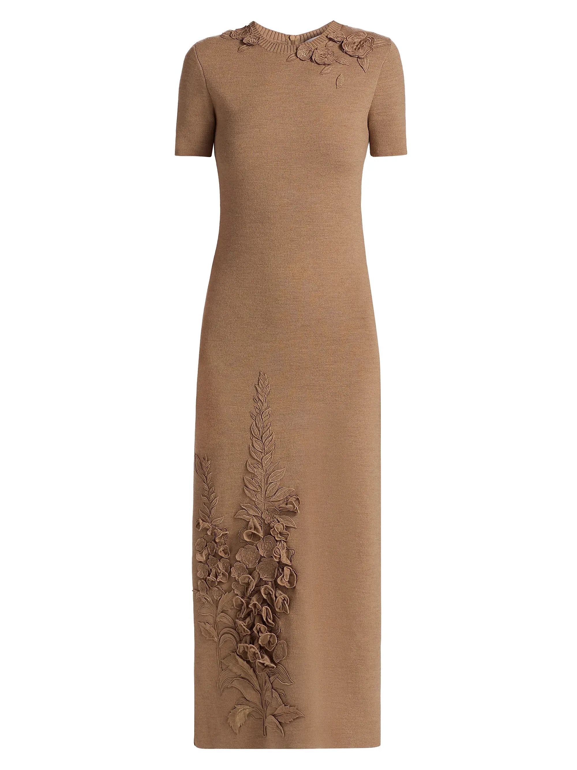 Foxgloves-Embroidered Knit Maxi Dress | Saks Fifth Avenue