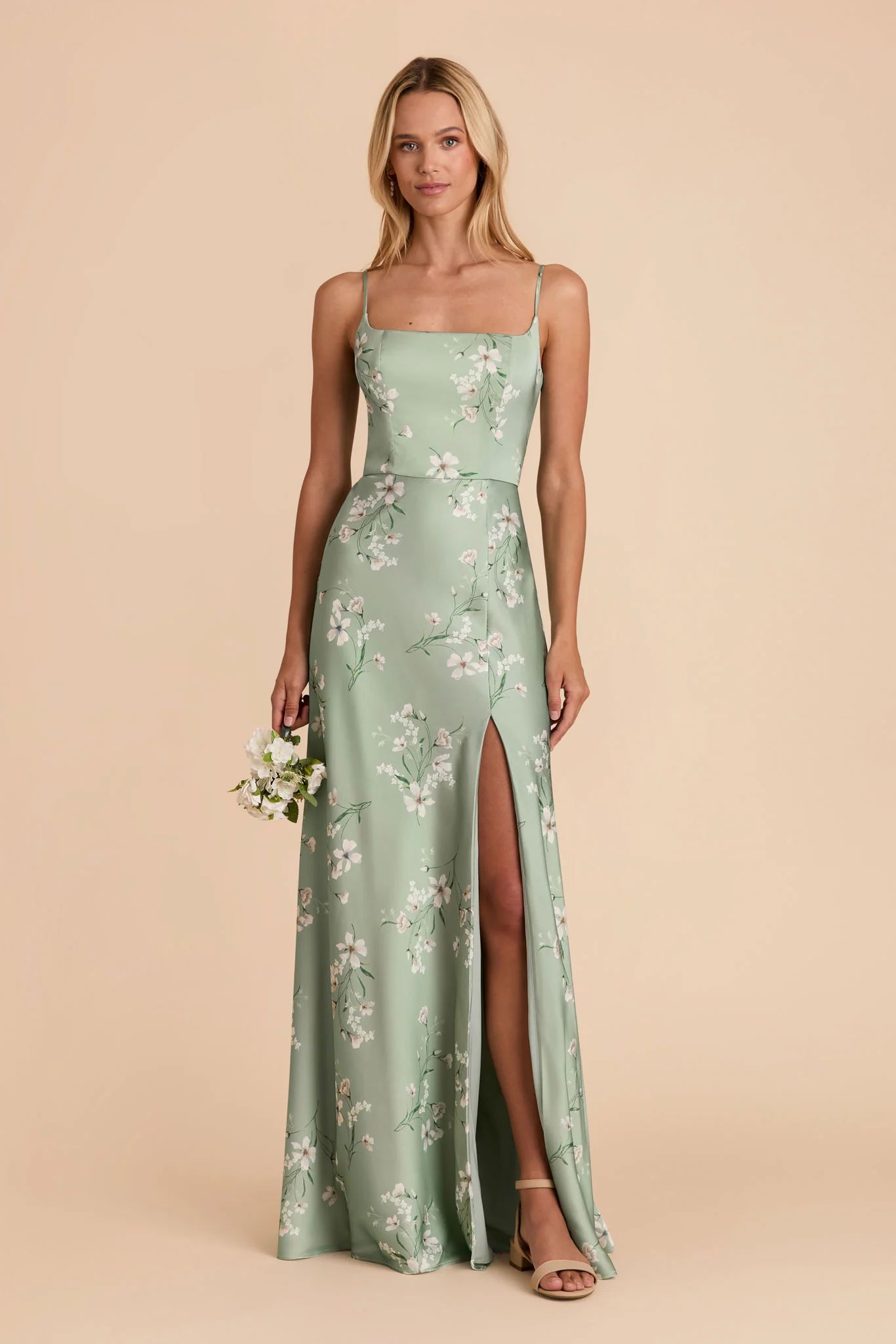 Mai Matte Satin Dress - Sage Le Fleur | Birdy Grey