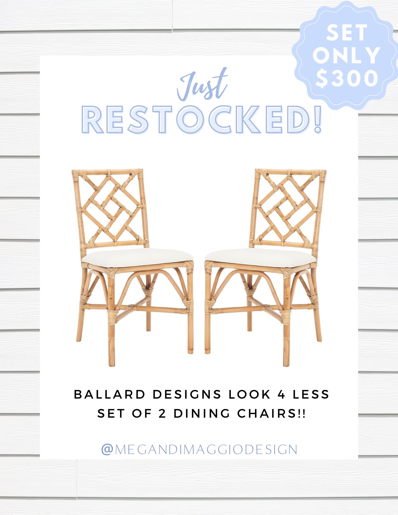 Ballard designs Chippendale bamboo style dining chairs look for less just restocked!! Snag a pair of 2 for only $300?! 🤯🙌🏻🤍

#LTKSaleAlert #LTKHome