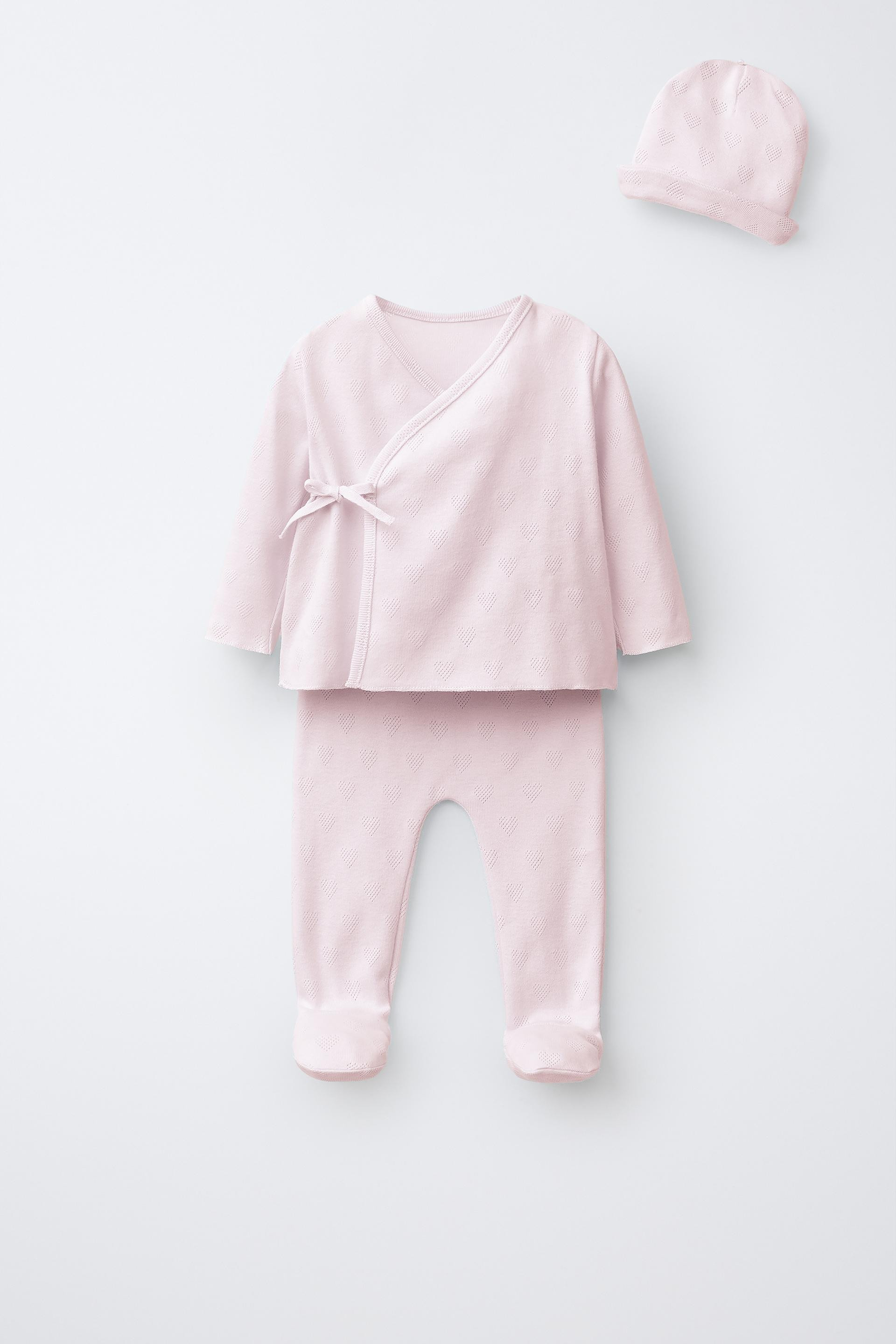 Zara - Newborn Heart Set With Pouch - Pastel Blue - 0-1 Months (22,0 Inches) - Kids | Zara US
