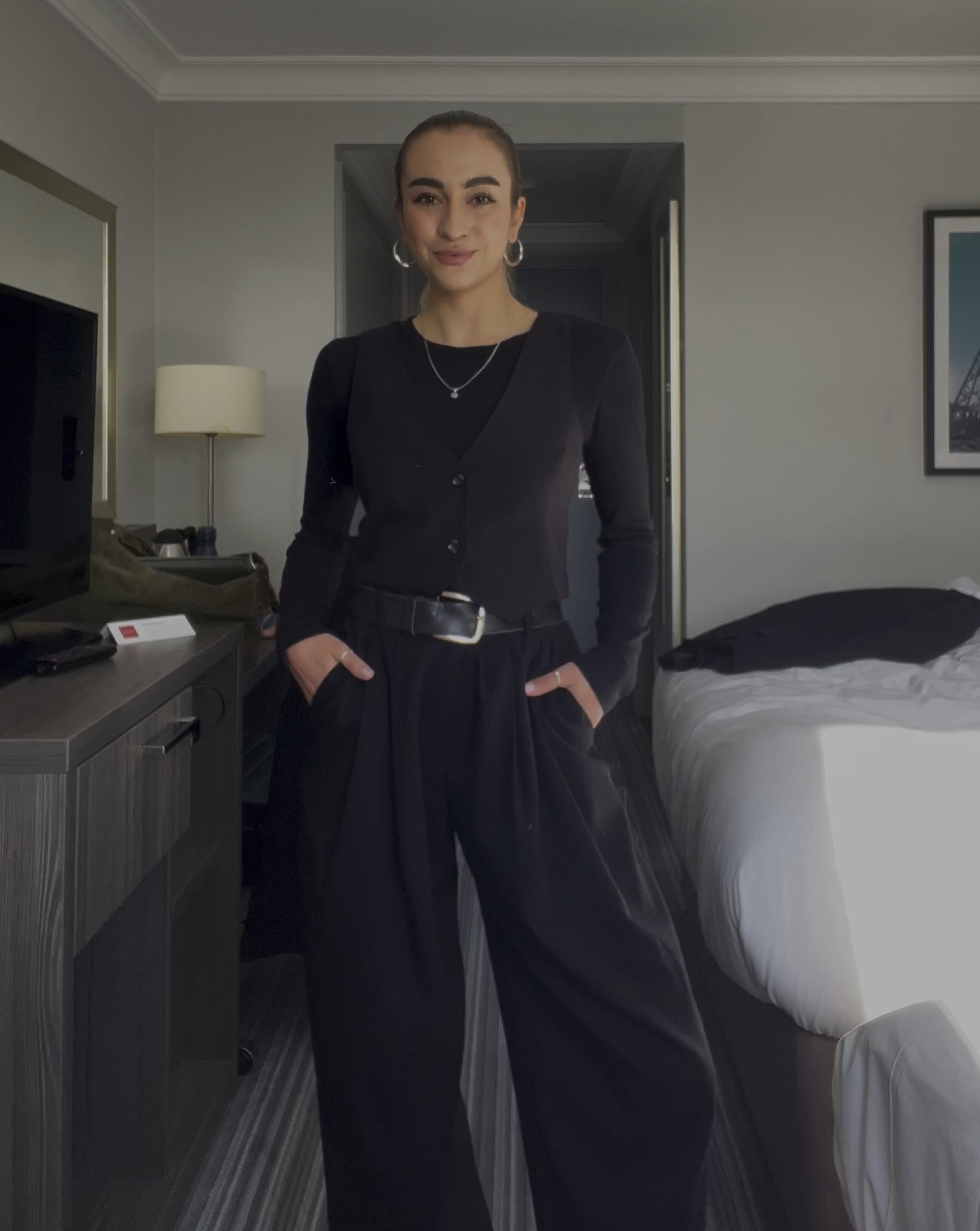An all-black outfit for a recent work trip. I’ve had this waistcoat for years, it looks great on its own or with an added layer underneath. 

#LTKstyletip #LTKunder50 #LTKeurope