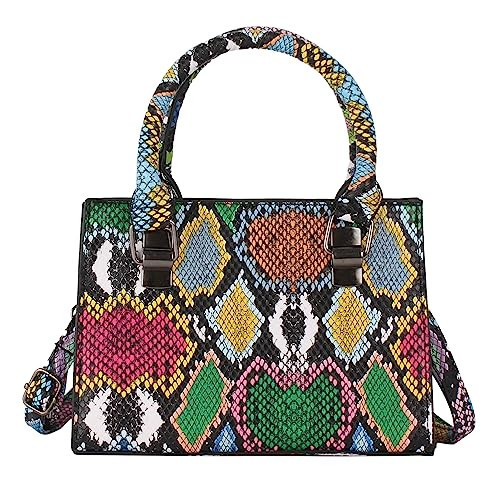 ZLM BAG US Women Mini Top Handle Bag Snakeskin Print Leather Crossbody Shoulder Bag Zipper Satchel Purse | Amazon (US)