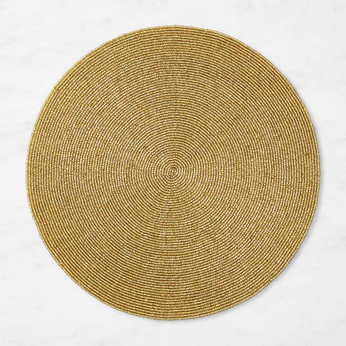Beaded Round Placemat, Gold | Williams-Sonoma