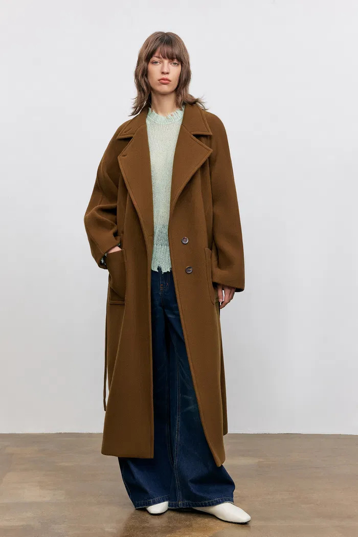 Rond Detachable Belt Coat in Wool Twill | Fabrique