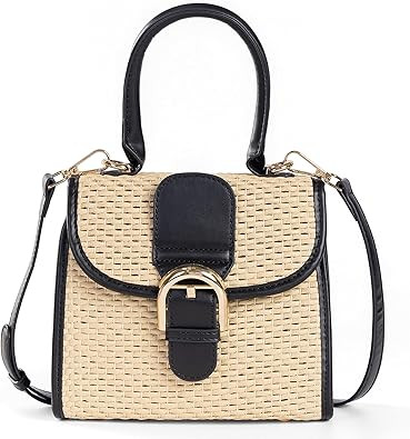 boshiho Retro Straw Woven Handbag Womens Small Cross Body Bag Shoulder Messenger Satchel | Amazon (US)